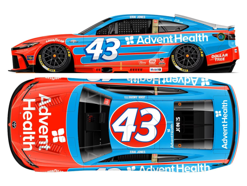 **Preorder** ERIK JONES 2025 ADVENTHEALTH THROWBACK 1:24 COLOR CHROME ARC DIECAST
