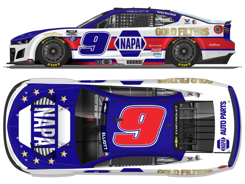 **Preorder** CHASE ELLIOTT 2026 NAPA GOLD FILTERS PATRIOTIC 1:24 FLASHCOAT