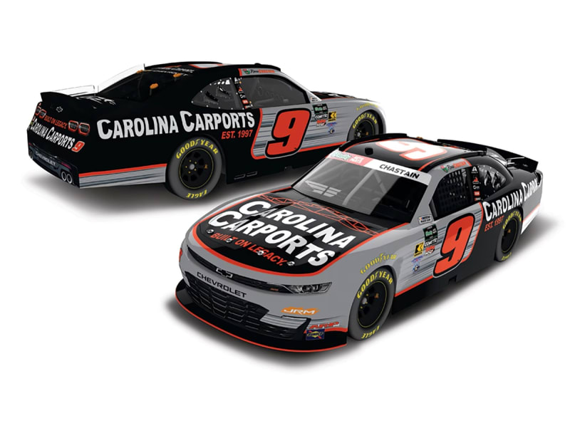 **Preorder** ROSS CHASTAIN 2026 CAROLINA CARPORTS 1:24 COLOR CHROME ARC DIECAST
