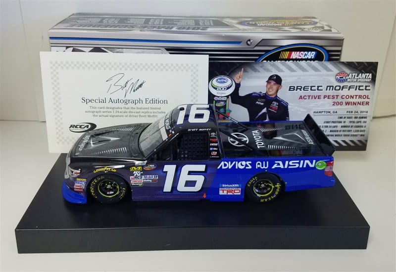 Autographed 2018 Brett Moffitt #16 Aisin Group Atlanta Race Win 1/24 Truck