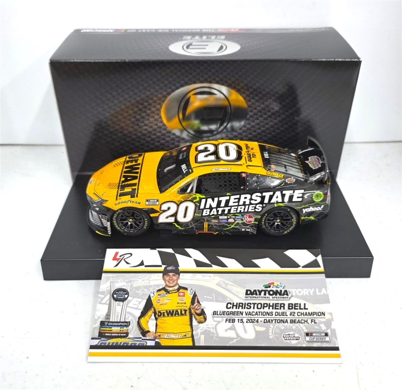 CHRISTOPHER BELL 2024 DeWalt/Interstate Batteries Daytona Duel Win RACED WIN 1:24 ELITE DIECAST