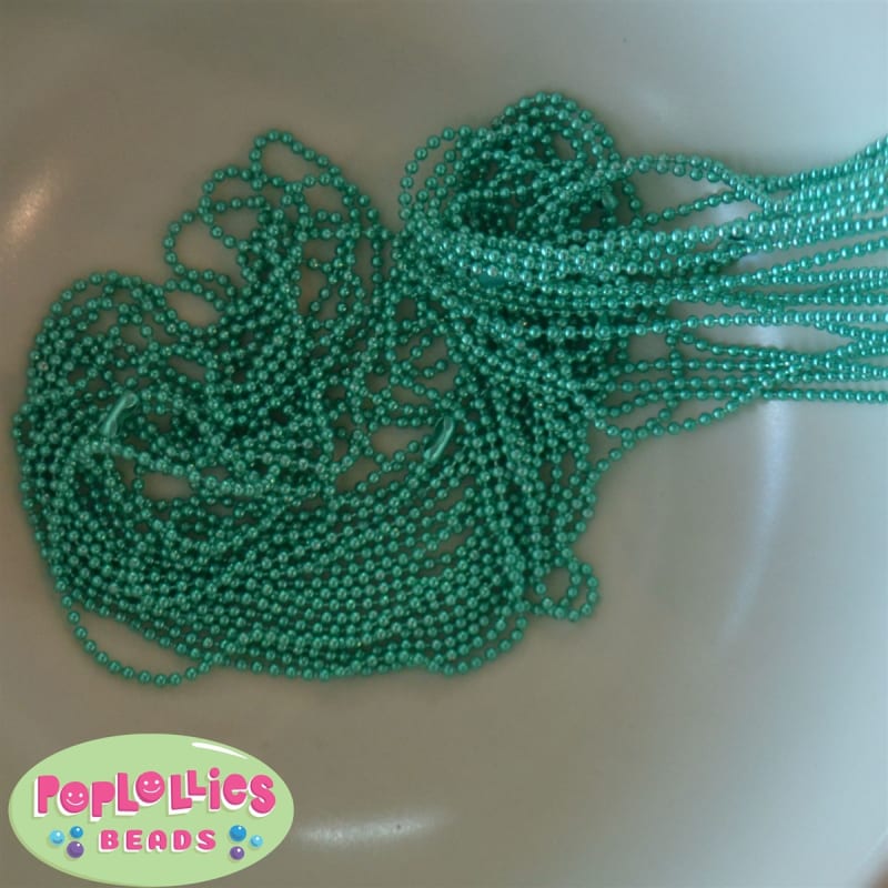1.5mm Turquoise Color Ball Chain 27" piece