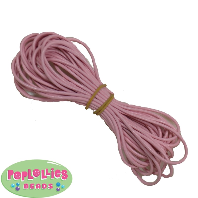 1.5mm Pink Leather Bead Cording