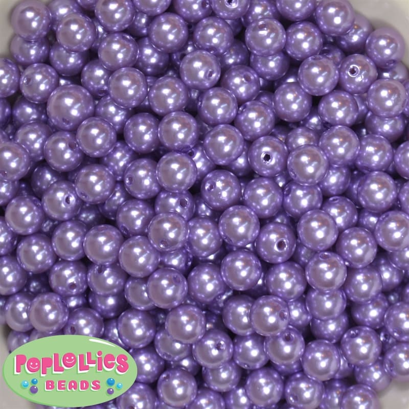 10mm Lavender Faux Pearl Beads sold in packages of 50 beads