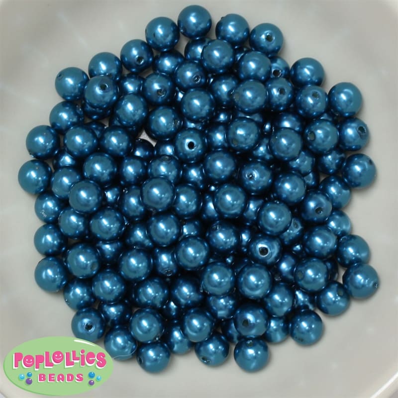 10mm Bulk Peacock Blue Acrylic Faux Pearls sold in 475pc