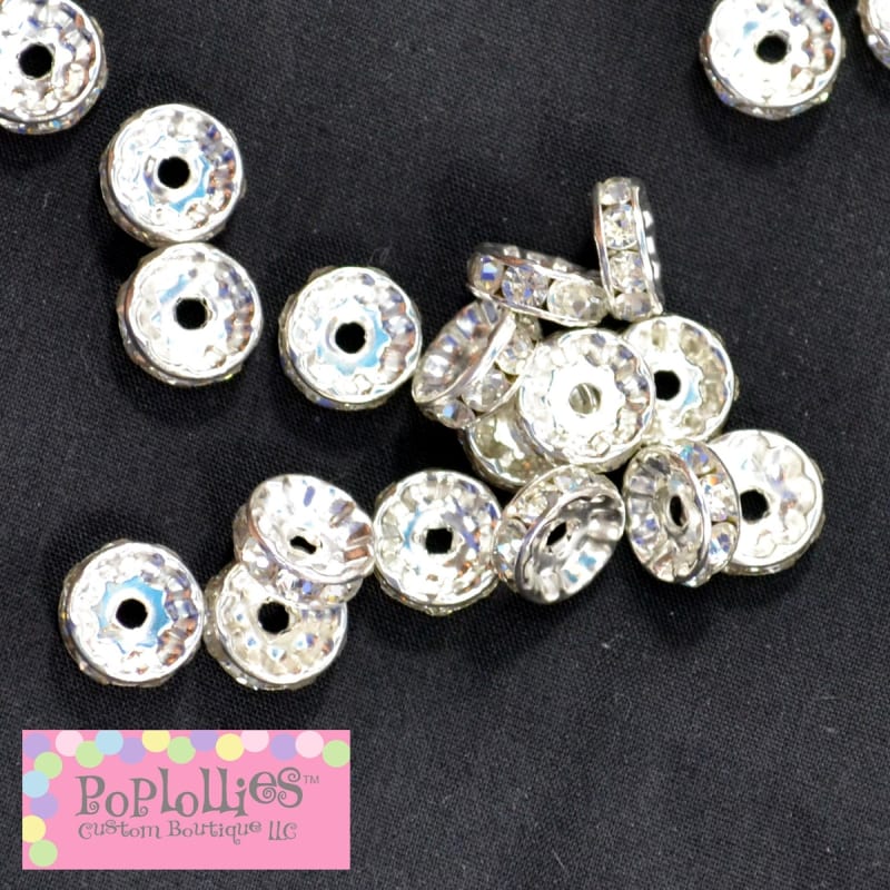 10mm Rhinestone Rondelle 20pc