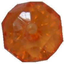 12mm Clear Orange Abacus Acrylic Bead