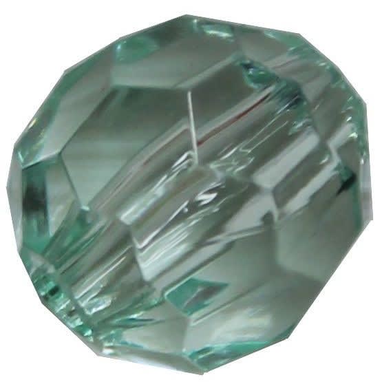12mm Clear Mint Faceted Acrylic Bubblegum Bead