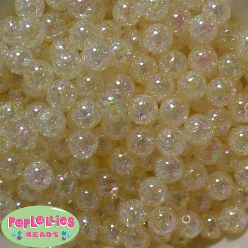 12mm Cream Crackle Bubblegum Beads sold in packages of 50 beads