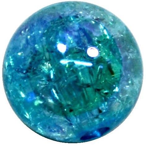 12mm Acrylic Blue Crackle Bubblegum Bead