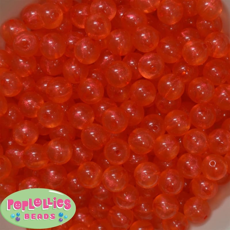 12mm Orange Frost Acrylic Bubblegum Beads sold in packages of 50 beads