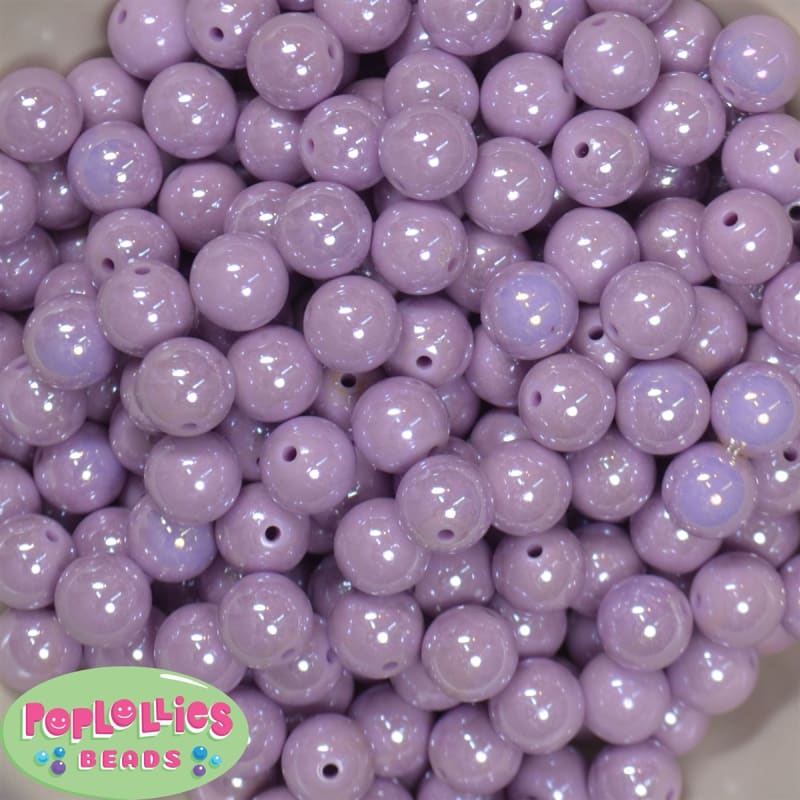 12mm Lavender AB Finish Miracle Acrylic Bubblegum Beads