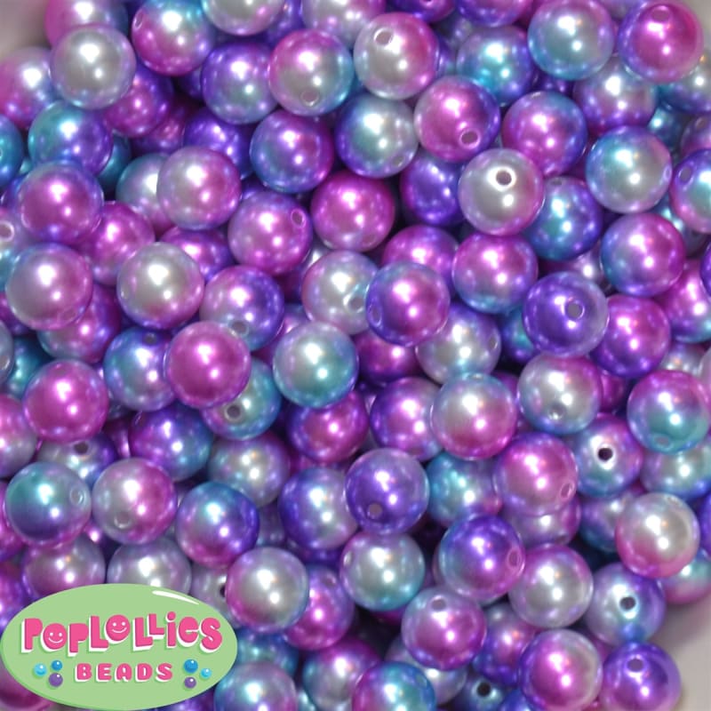 12mm Jewel Multi Color Faux Pearl Acrylic Bead  sold in packages of 40 beads