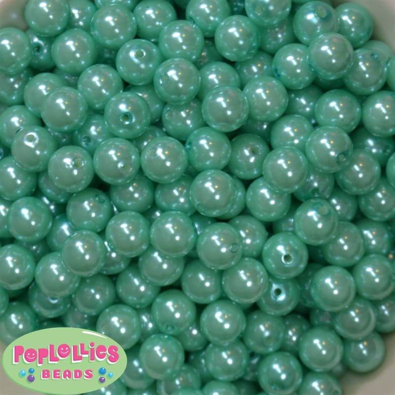 12mm Turquoise Faux Pearl Beads sold in packages of 50 beads