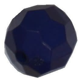 12mm Solid Navy Faceted Acrylic Bubblegum Beads