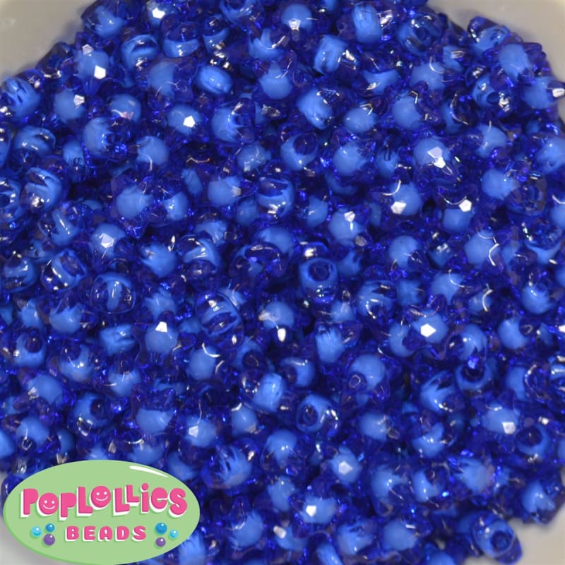12mm Clear Blue Star Shaped Beads 40pc
