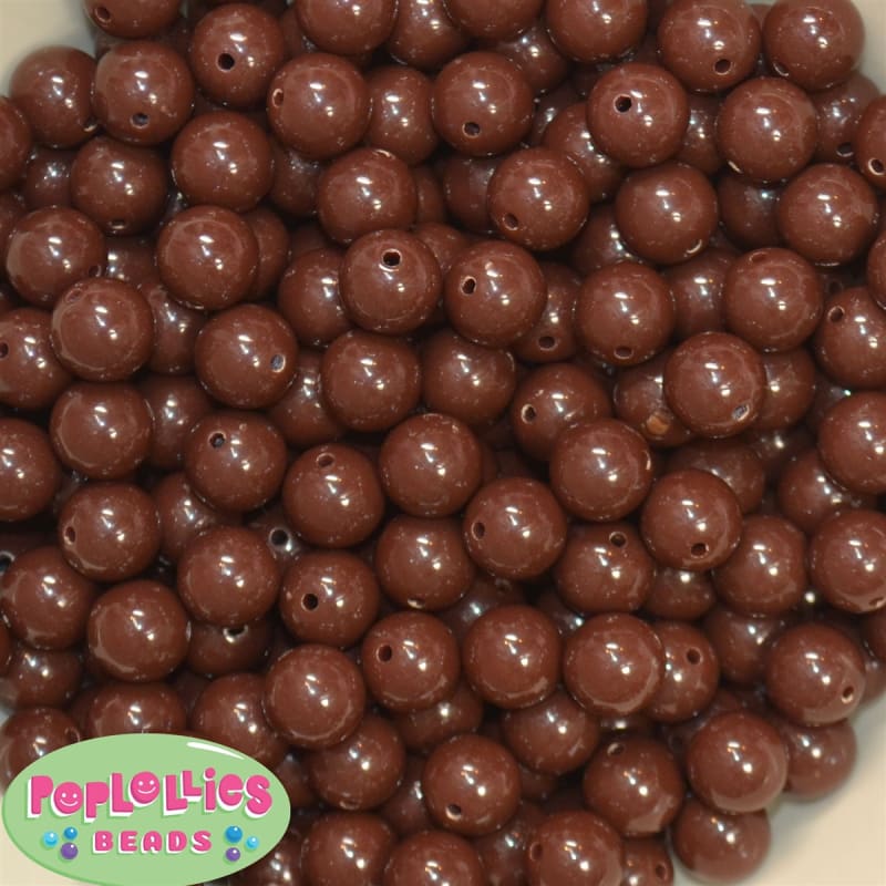 12mm Brown Acrylic Bubblegum Beads Bulk