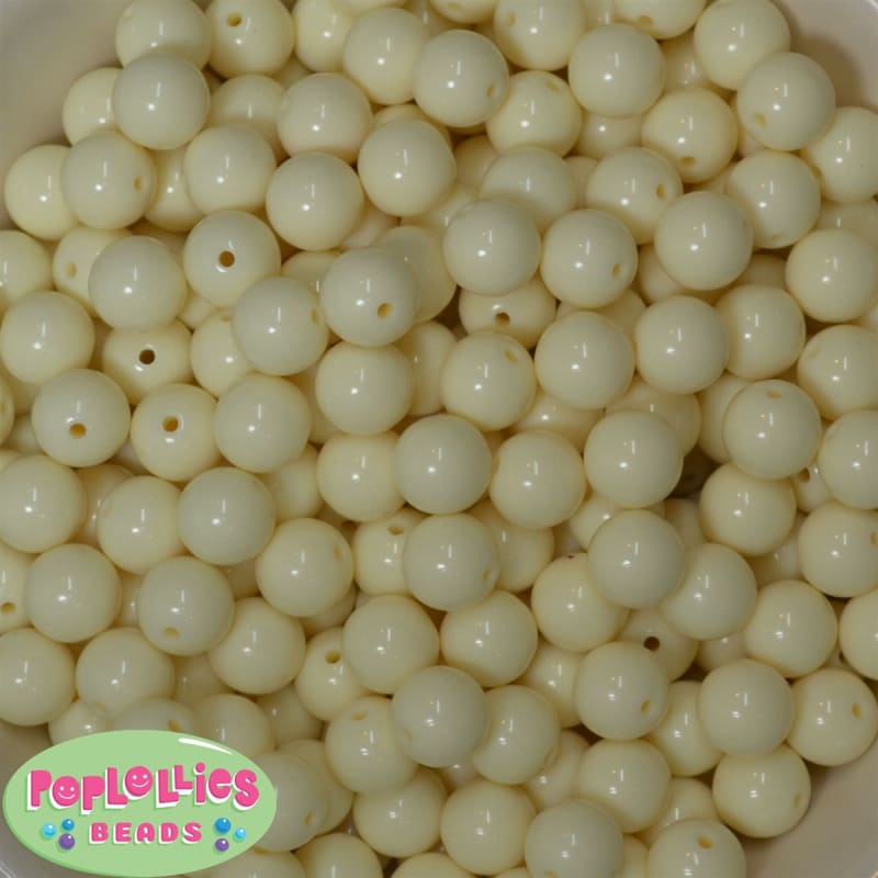 12mm Cream Acrylic Bubblegum Beads