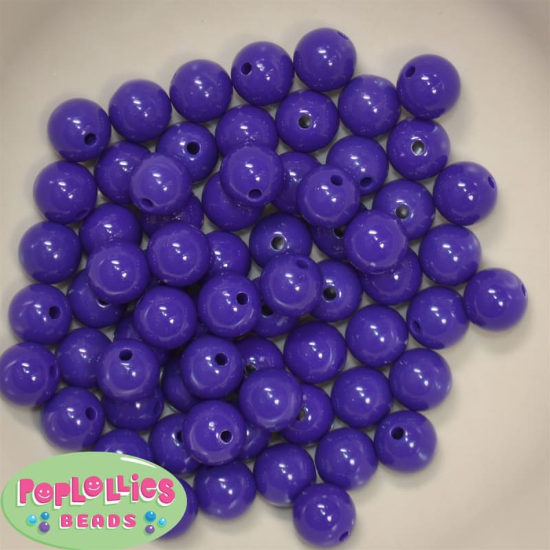 12mm Dark Purple Acrylic Bubblegum Beads Bulk