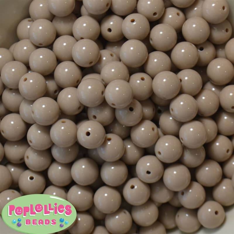 12mm Tan Solid Acrylic Bubblegum Beads