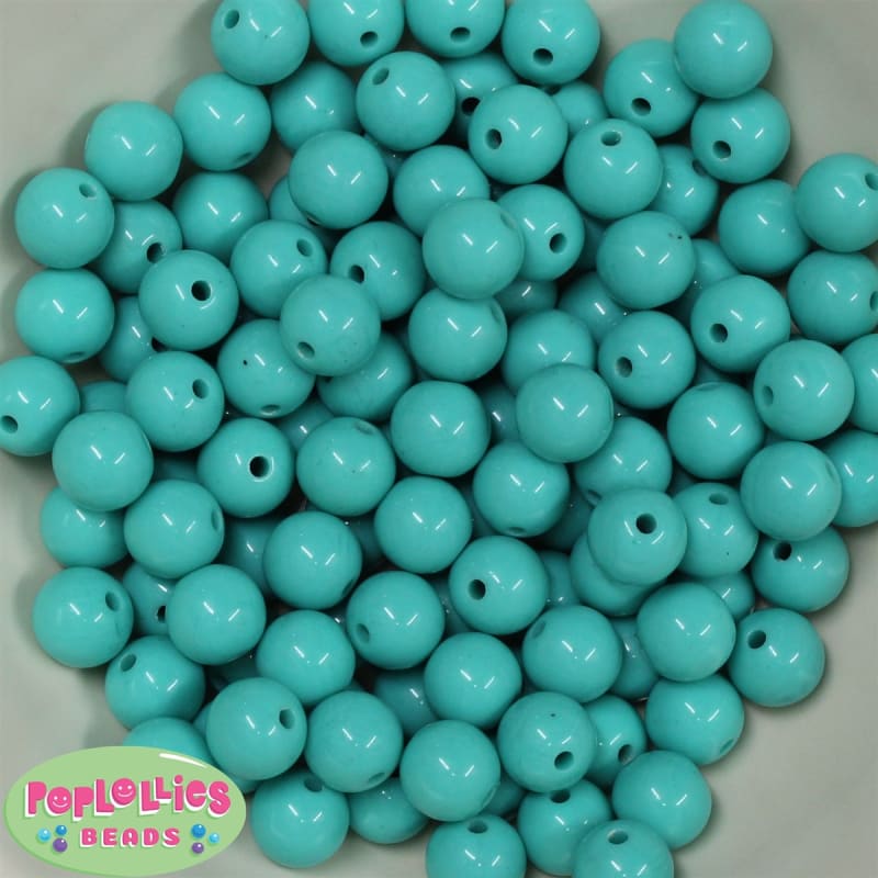 12mm Turquoise Acrylic  Bubblegum Beads