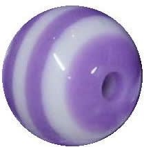 12mm Lavender Stripe Bubblegum Beads