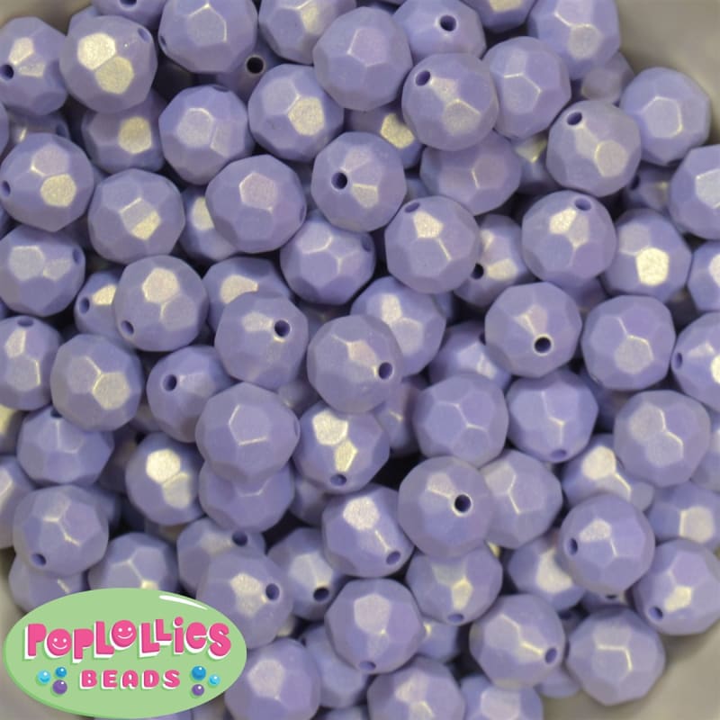 14mm lavender Faceted Acrylic Bubblegum Beads