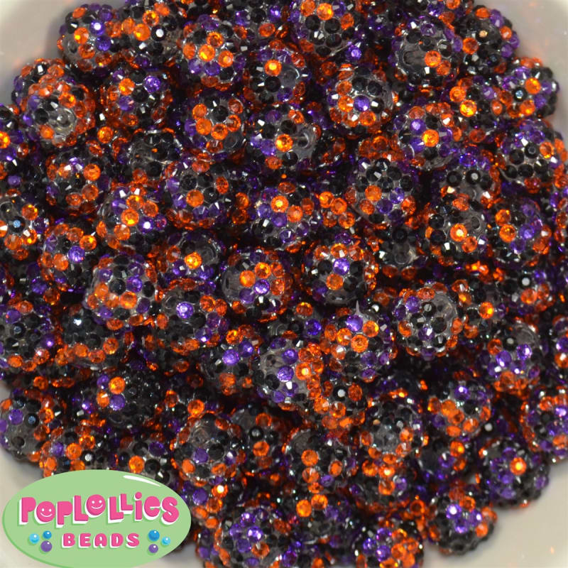14mm Halloween Confetti Rhinestone Bead