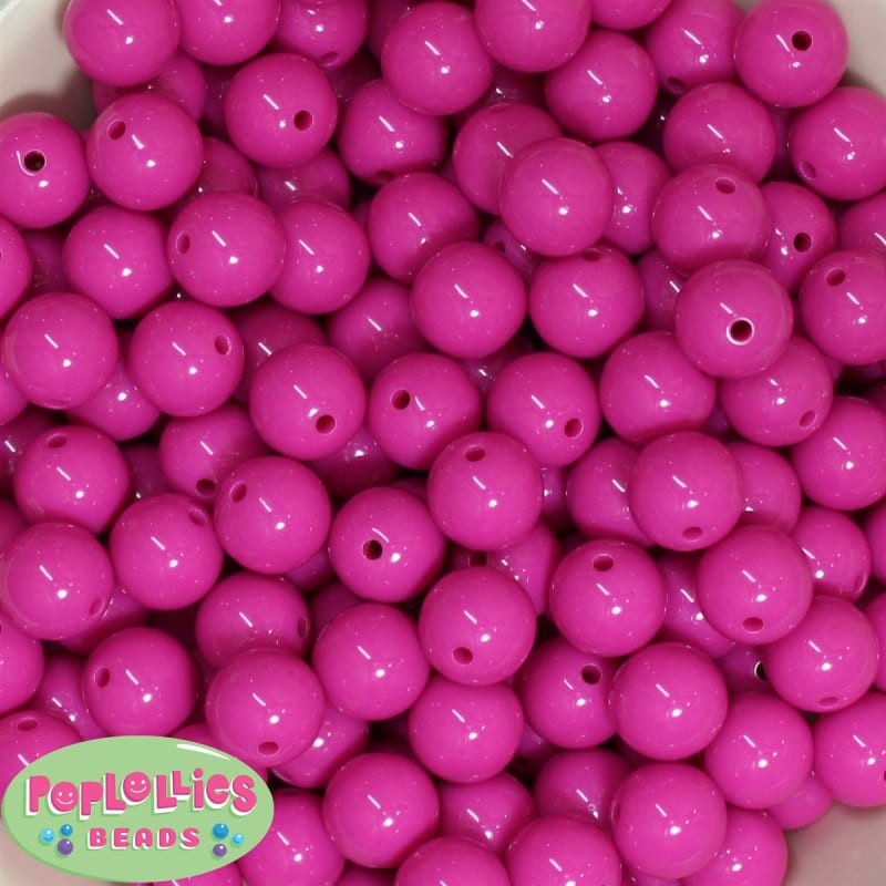 14mm Hot Pink  Acrylic Bubblegum Beads