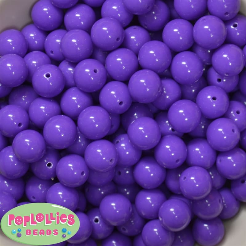 14mm Lavender Solid Bubblegum Beads