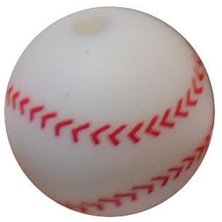 15mm Baseball Silicone Bead