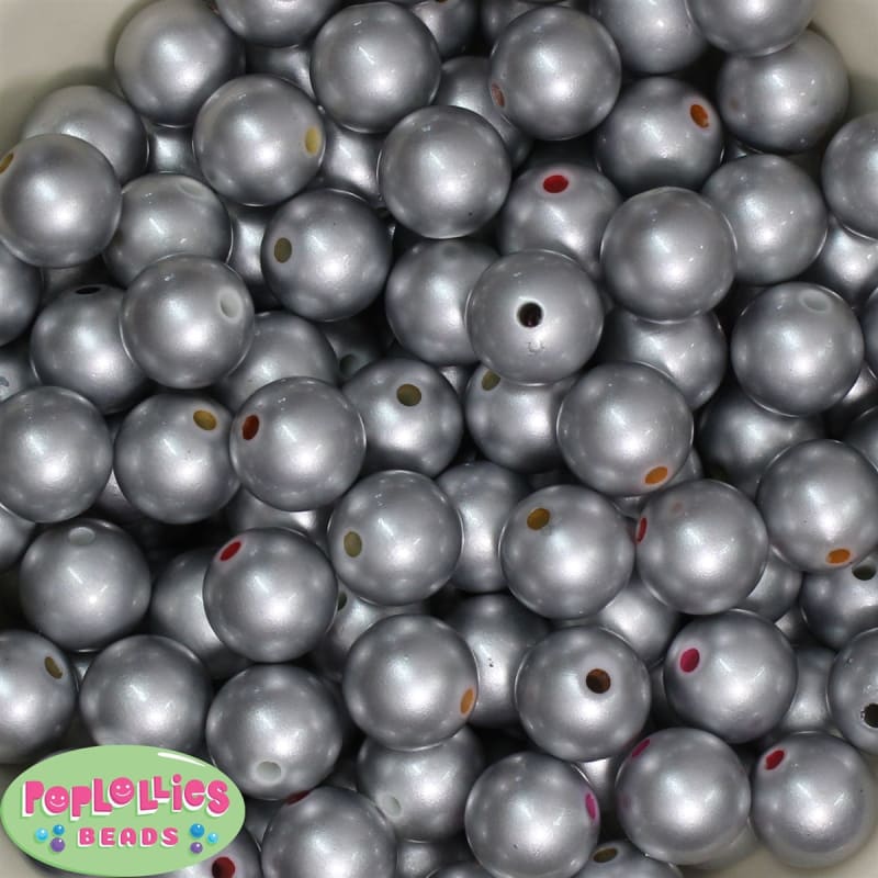 Bulk 16mm Matte Silver Beads 100pc