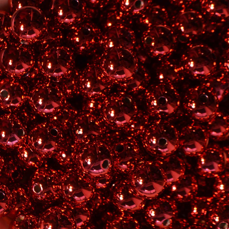 16mm Red Mirror Bubblegum Beads
