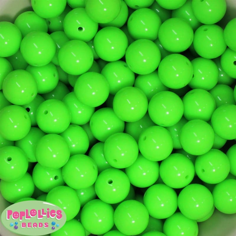 Bulk 16mm Neon Lime Beads 100pc