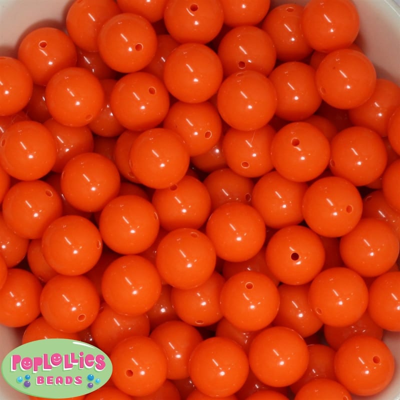 Bulk 16mm Neon Orange Beads 100pc