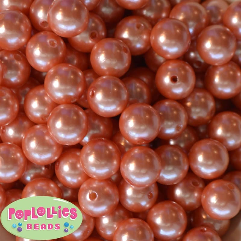 16mmCoral Faux Acrylic Pearl Bubblegum Beads