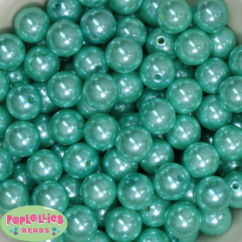 16mm Turquoise Faux Acrylic Pearl Bubblegum Beads