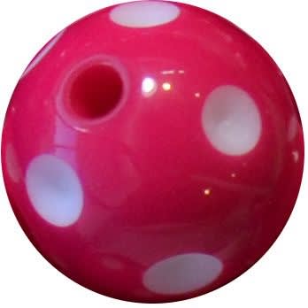 16mm Hot Pink Polka Dot Acrylic Bubblegum Bead