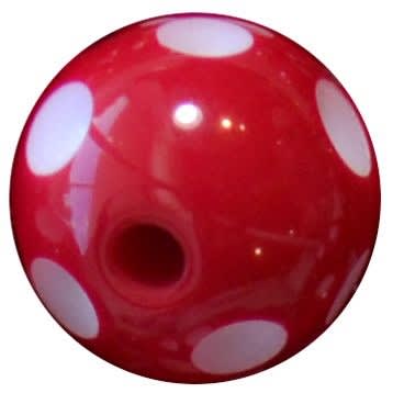 16mm Red Polka Dot Acrylic Bubblegum Bead