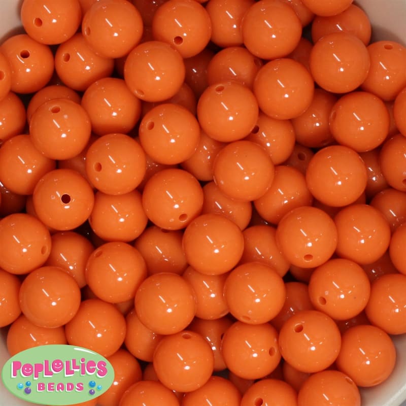 16mm Orange Acrylic Bubblegum Beads