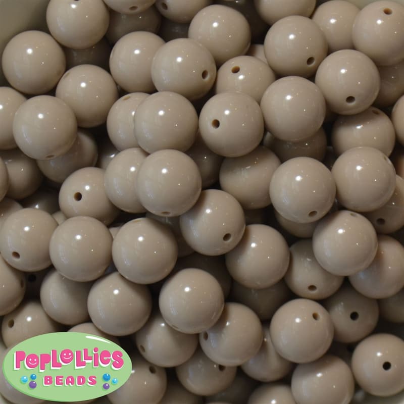 16mm Tan Acrylic Bubblegum Beads