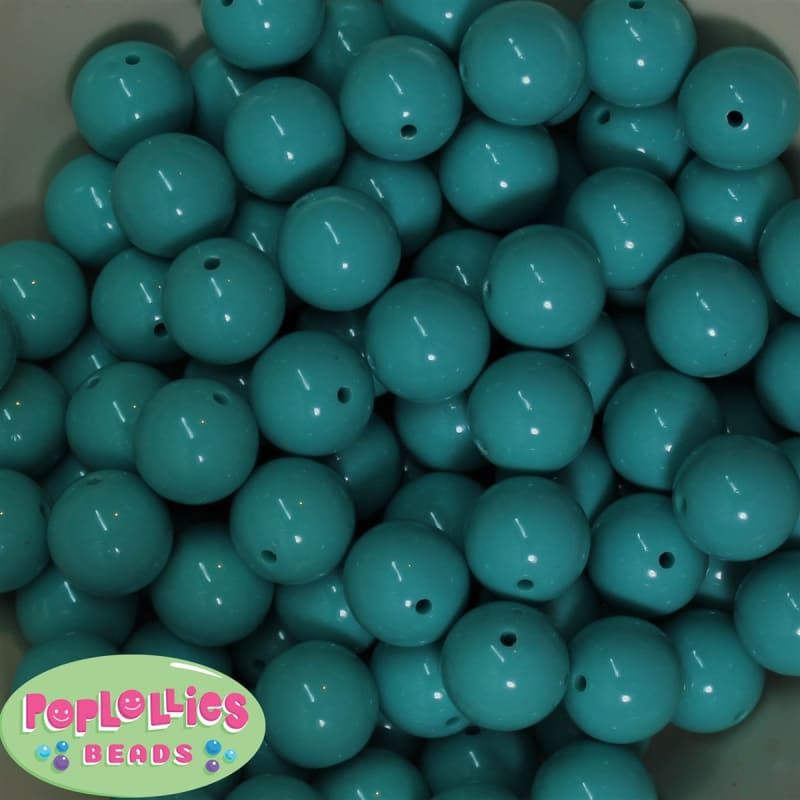 16mm Turquoise Acrylic Bubblegum Beads