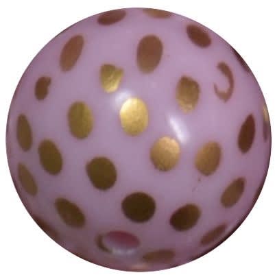 20mm Pink Dot Bubblegum Bead