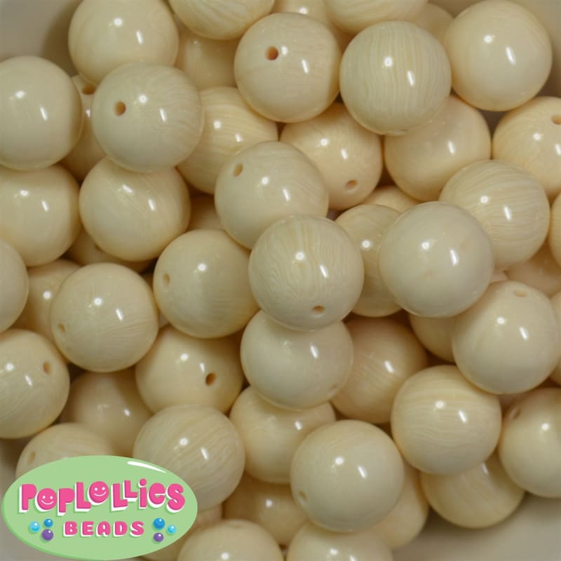 20mm Cream Flannel Bubblegum Bead