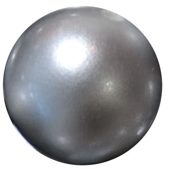 24mm Matte Silver Faux Pearl Bubblegum Beads