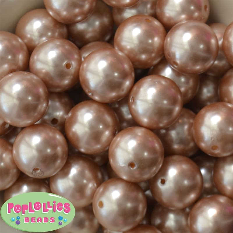 24mm Champagne Faux Pearl Bubblegum Beads