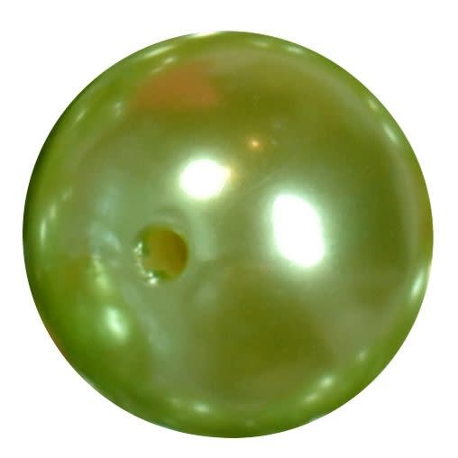 24mm Lime Faux Pearl Bubblegum Beads