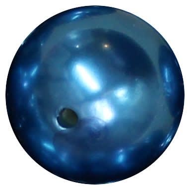 24mm Peacock Blue Faux Pearl Bubblegum Beads
