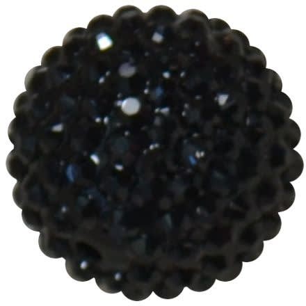 24mm Black Metallic Resin Rhinestone Bubblegum Beads
