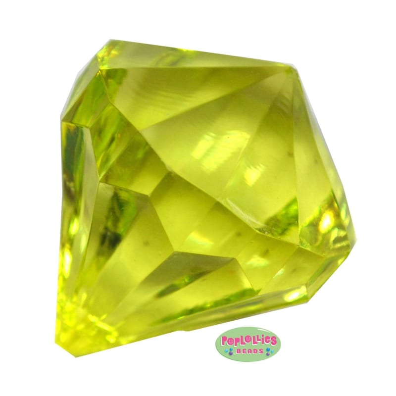35mm Lime Green Chunky Gem Pendant